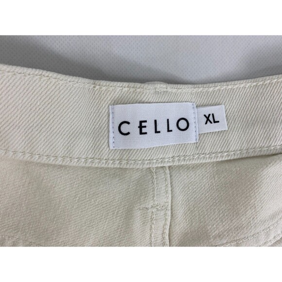 Cello Women XL Denim Shorts Beige High Waist Mom NWT - Picture 5 of 8